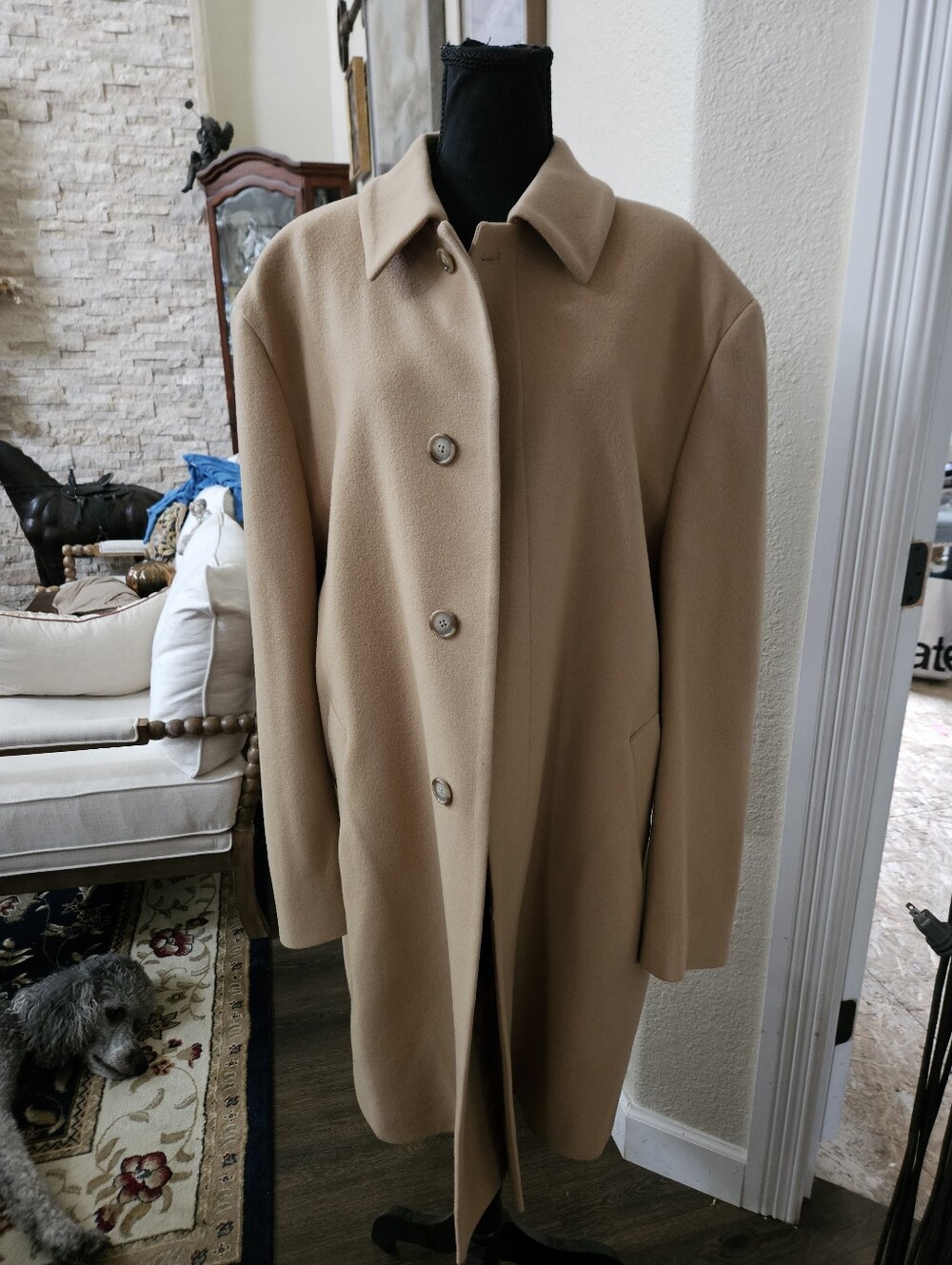 JoS A Bank Brown Wool Overcoat Mens 46R